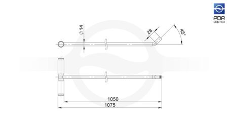 Крючок под насадки 5/16'' 1142114 (Ø14 мм, 1050 мм) — изображение 2